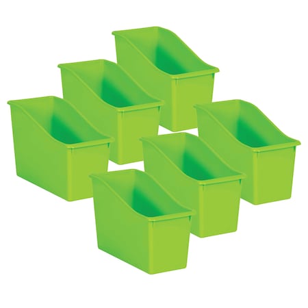 Teacher Created Resources Book Storage Bin, Plastic, Lime Green, 6 PK 20388